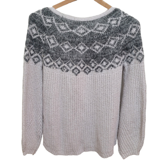 Justice Fair Isle Rhinestone Knit Sweater Cozycore Nordic Winter Large Sparkle - Picture 3 of 9